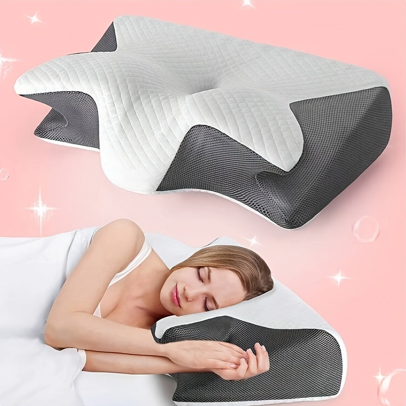 Oreiller anti-ronflement ergonomique en mousse à mémoire de forme, soulage les cervicales, améliore la respiration et favorise un sommeil profond.