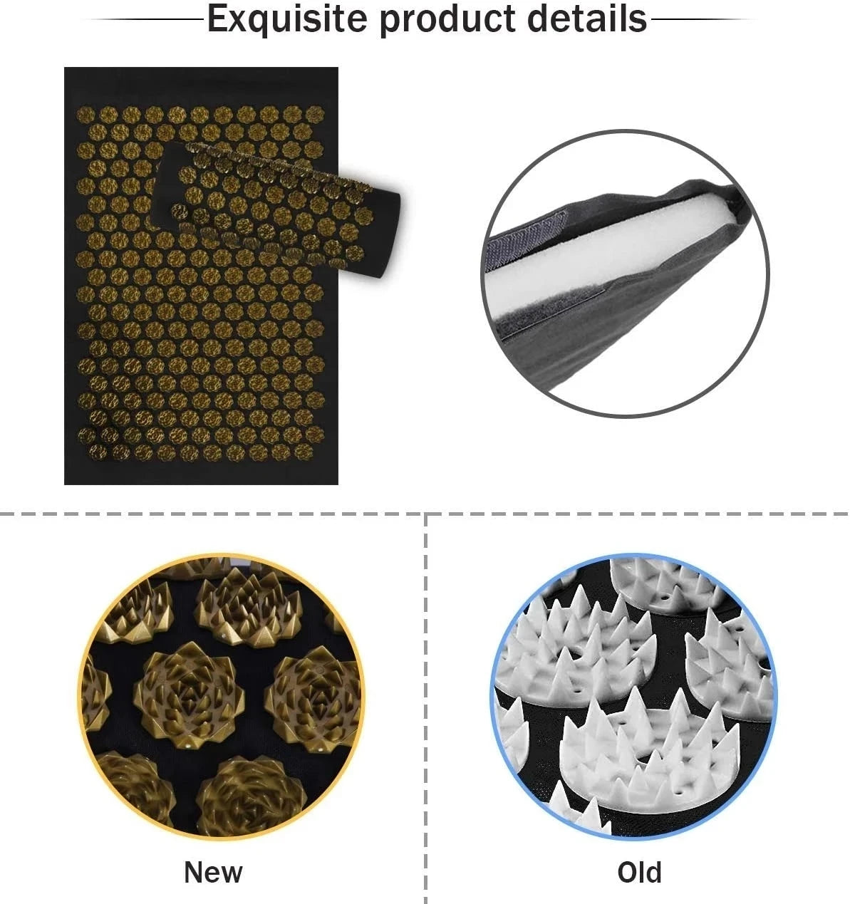 Tapis d’acupression avec oreiller pour soulager les tensions et favoriser la relaxation.